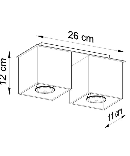 Lubinis šviestuvas QUAD 2 pilkas