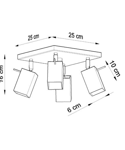 Lubinis šviestuvas MERIDA 4 pilka