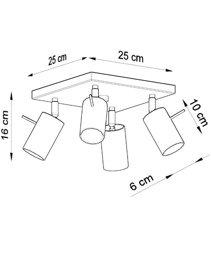 Lubinis šviestuvas RING 4 chromas