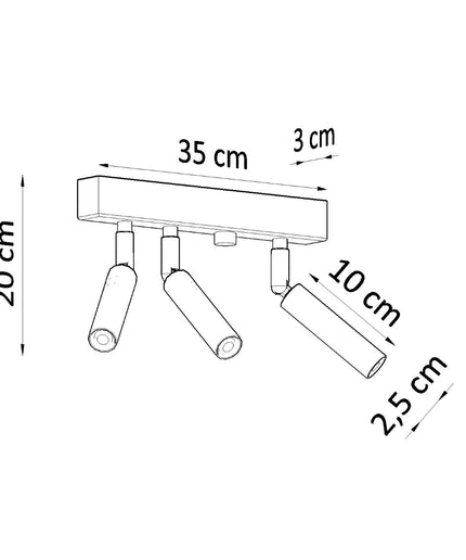 Lubinis šviestuvas EYETECH 3 baltas