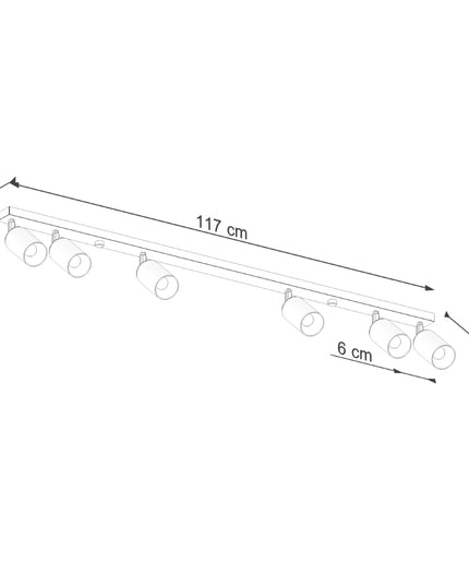 Lubinis šviestuvas WINX 6L juodas/chromas