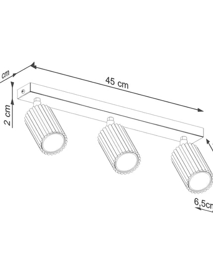 Lubinis šviestuvas KARBON 3L auksinis
