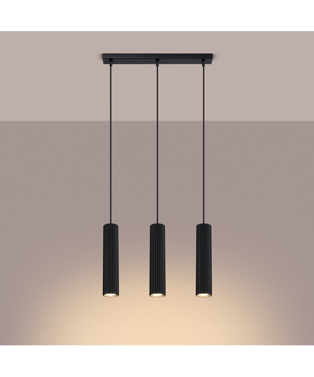 Pakabinamas šviestuvas KARBON 3L juodas