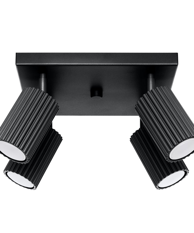 Lubinis šviestuvas KARBON 4 juodas