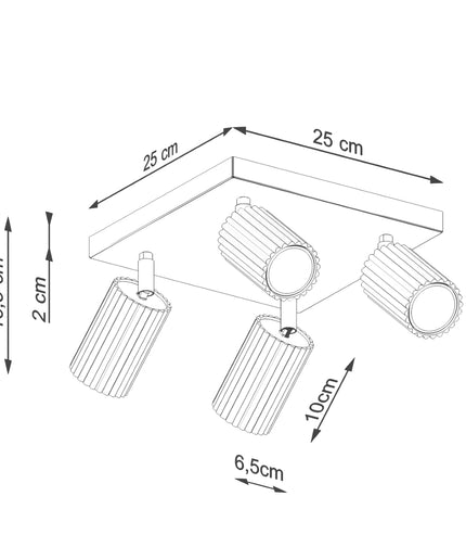 Lubinis šviestuvas KARBON 4 juodas