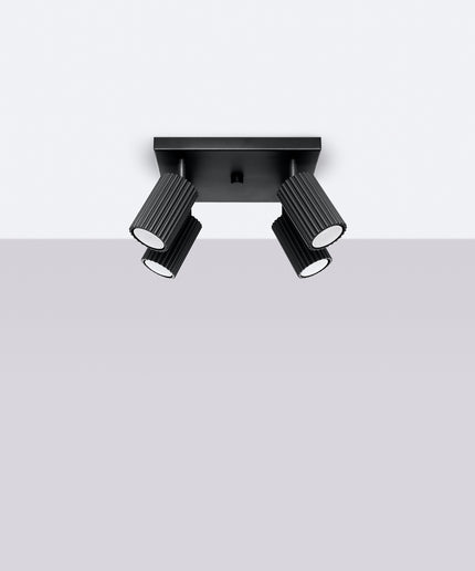 Lubinis šviestuvas KARBON 4 juodas