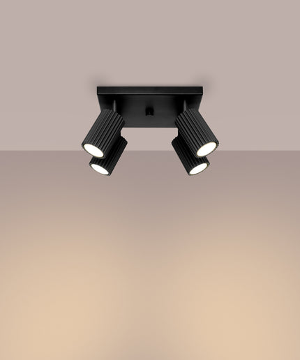 Lubinis šviestuvas KARBON 4 juodas