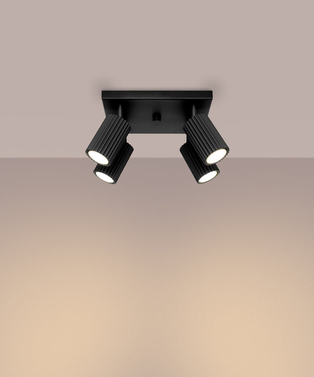 Lubinis šviestuvas KARBON 4 juodas