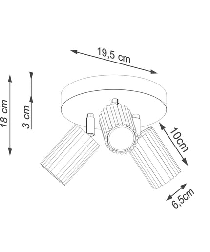 Lubinis šviestuvas KARBON 3P alyvuogių žalios spalvos