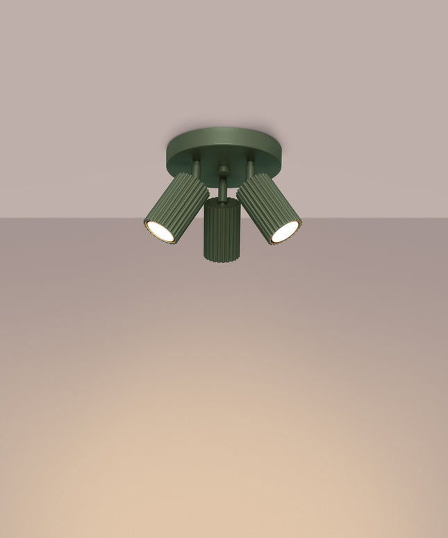 Lubinis šviestuvas KARBON 3P alyvuogių žalios spalvos