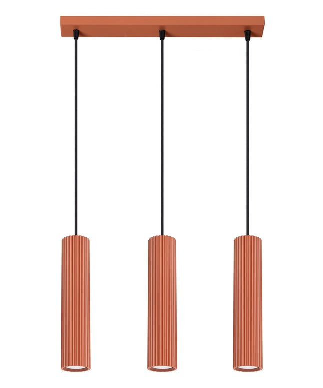 Pakabinamas šviestuvas KARBON 3L raudona ochra