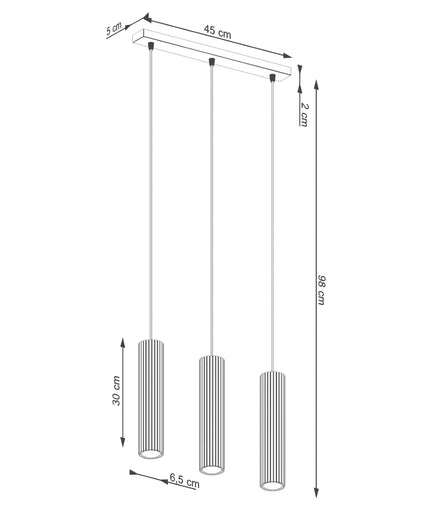 Pakabinamas šviestuvas KARBON 3L raudona ochra