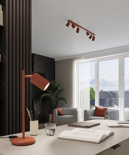 Pakabinamas šviestuvas KARBON 3L raudona ochra