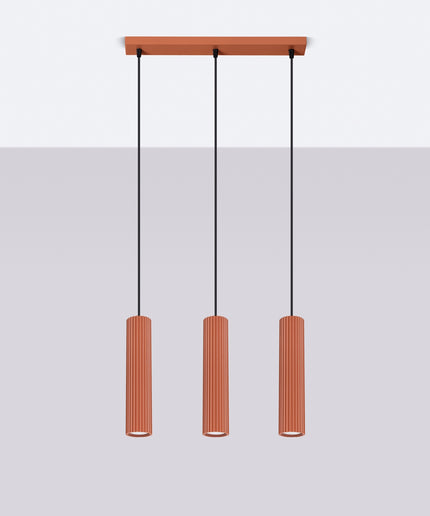 Pakabinamas šviestuvas KARBON 3L raudona ochra