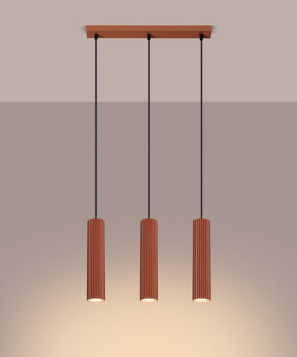 Pakabinamas šviestuvas KARBON 3L raudona ochra