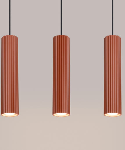 Pakabinamas šviestuvas KARBON 3L raudona ochra