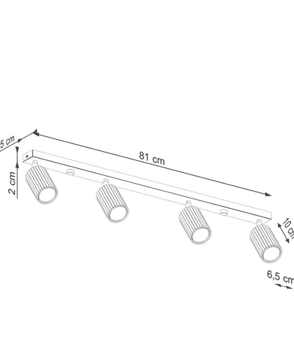 Lubinis šviestuvas KARBON 4L raudona ochra