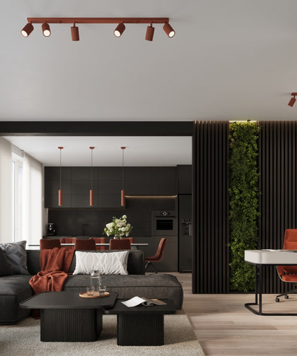 Lubinis šviestuvas KARBON 4L raudona ochra