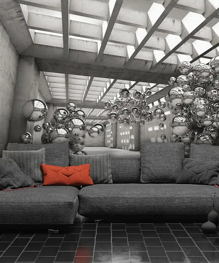 3D tapetas, rutuliai patalpoje - 10132VEKW