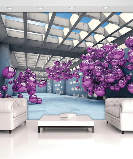 3D tapetas, rutuliai patalpoje II - 10133VEKW