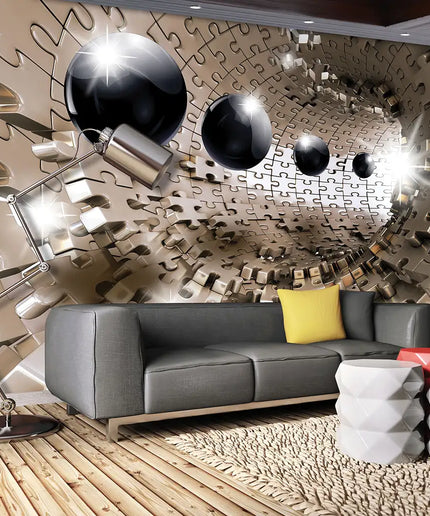 3D tapetas, sfera ir rutuliai - 3258VE; 10233