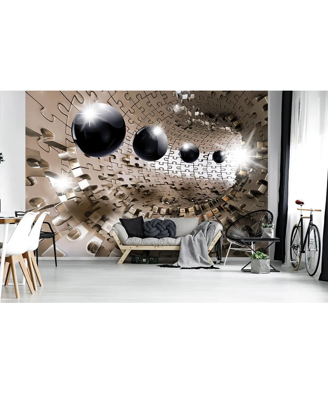 3D tapetas, sfera ir rutuliai - 3258VE; 10233