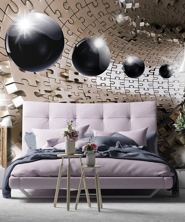 3D tapetas, sfera ir rutuliai - 3258VE; 10233