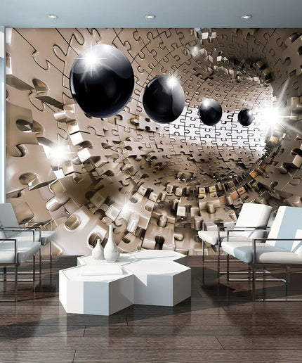 3D tapetas, sfera ir rutuliai - 3258VE; 10233