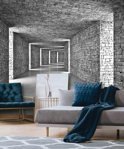 3D tapetas, betono tunelis - 14036VEKW