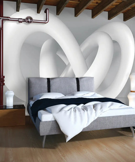 3D tapetas, pilka spiralė II - 2153VEKW