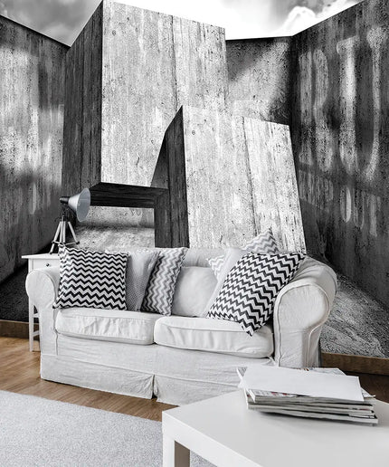 3D tapetas, betono luitai - 2915VE