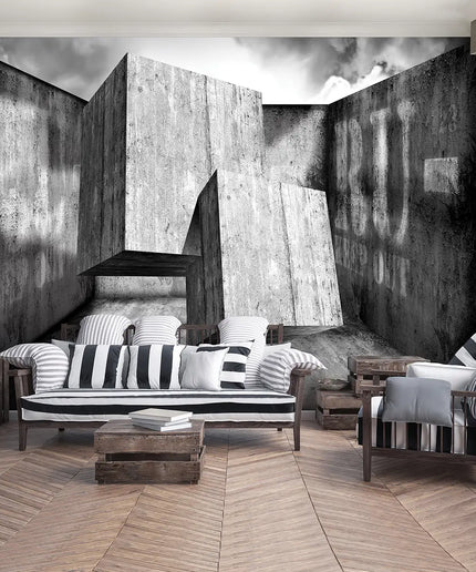 3D tapetas, betono luitai - 2915VE