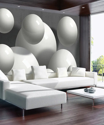 3D tapetas, pilki rutuliai - 2942VE
