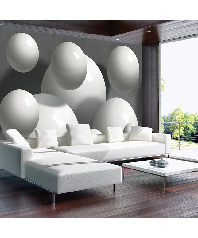 3D tapetas, pilki rutuliai - 2942VE