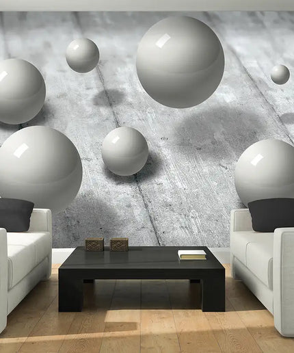 3D tapetas, cementas ir rutuliai - 3014VE