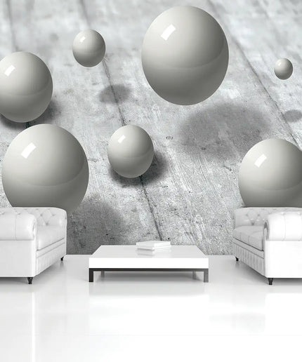 3D tapetas, cementas ir rutuliai - 3014VE