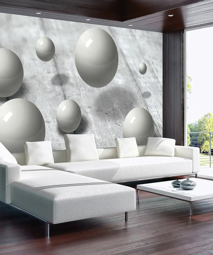 3D tapetas, cementas ir rutuliai - 3014VE