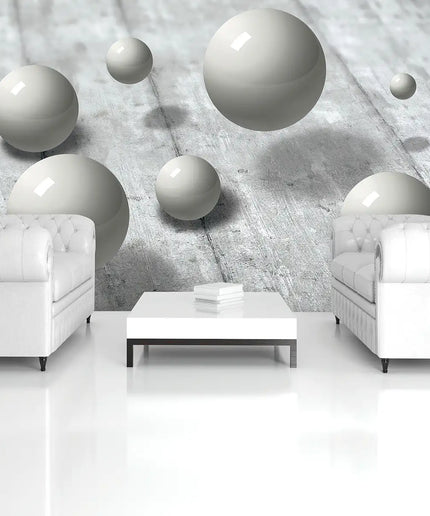 3D tapetas, cementas ir rutuliai - 3014VE
