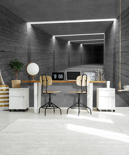 3D tapetas, tunelis iš betono - 3343VEKW