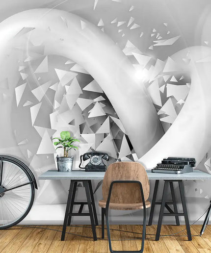3D tapetas, pilkoji spralė - 3374VEKW