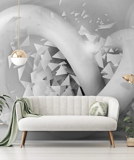 3D tapetas, pilkoji spralė - 3374VEKW