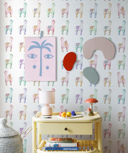 Flizelininiai tapetai, Alpaca Rebel Rainbow - R18131
