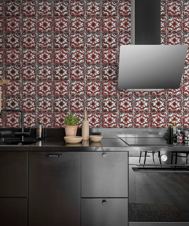 Flizelininiai tapetai, Artisan Tiles, Indian Red - R18548