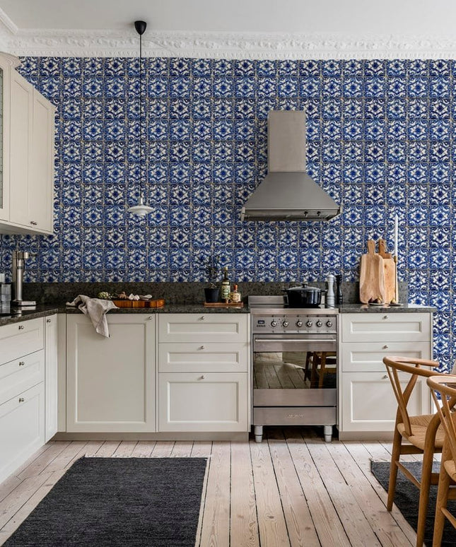 Flizelininiai tapetai, Artisan Tiles, Morocco Blue - R18548
