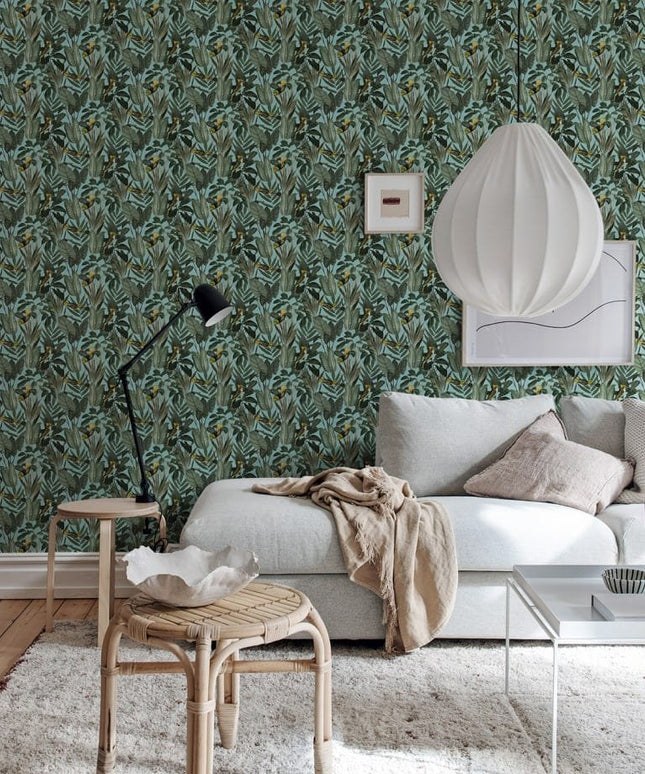 Flizelininiai tapetai, Birds of Paradise, Lush Green - R18563
