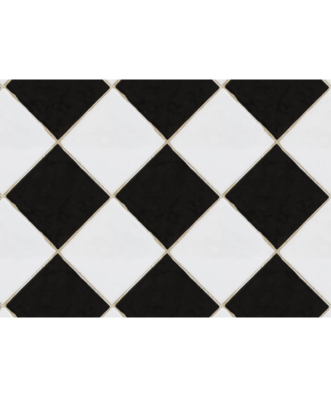 Flizelininiai tapetai, Checkered Tiles, Black &amp; White - R18551