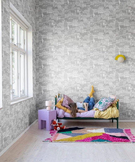 Flizelininiai tapetai, Dream Town Graphite - R18091