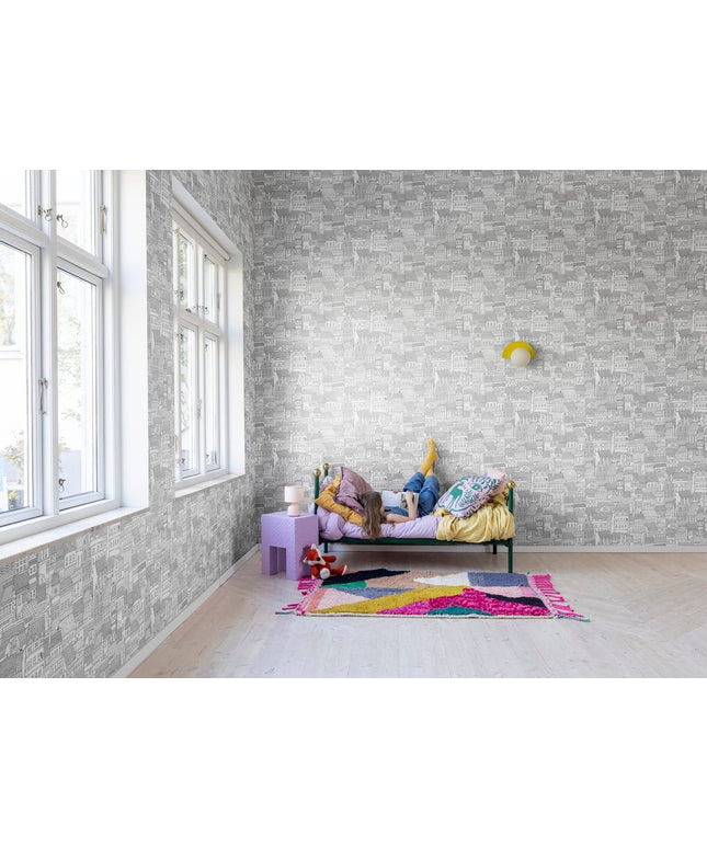 Flizelininiai tapetai, Dream Town Graphite - R18091