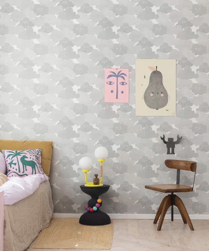 Flizelininiai tapetai, Happy Clouds Graphite - R18141