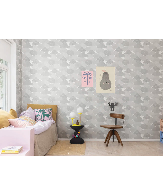 Flizelininiai tapetai, Happy Clouds Graphite - R18141